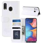 R64 Texture Single Fold Horizontal Flip Leather Case for Galaxy A20e, with Holder & Card Slots & Wallet (White) - 1