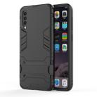 Shockproof PC + TPU Case for Galaxy A50, with Holder (Black) - 1