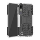 Shockproof  PC + TPU Tire Pattern Case for Galaxy M10, with Holder (White) - 1