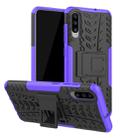 Shockproof  PC + TPU Tire Pattern Case for Galaxy A70, with Holder (Purple) - 1