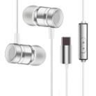 YX-022 1.2m Wired In Ear USB-C / Type-C Interface Metal Stereo Earphones with Mic (Silver) - 1