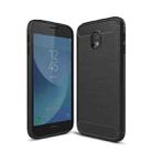 For Galaxy J330 / J3 Pro (EU Version) Brushed Texture Carbon Fiber Shockproof TPU Rugged Armor Protective Case(Black) - 1