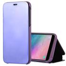 Electroplating Mirror Horizontal Flip Leather Case for Galaxy J8 (2018) , with Holder (Purple) - 1