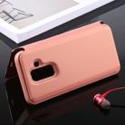 Electroplating Mirror Horizontal Flip Leather Case for Galaxy J8 (2018) , with Holder (Rose Gold) - 5