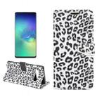 Leopard Texture PU + TPU Horizontal Flip Leather Case for Galaxy S10, with Holder & Card Slots & Wallet (White) - 1