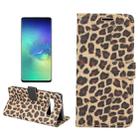 Leopard Texture PU + TPU Horizontal Flip Leather Case for Galaxy S10 Plus, with Holder & Card Slots & Wallet (Yellow) - 1