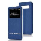 Horizontal Flip Leather Case for Galaxy S10e, with Holder & Call Display ID (Blue) - 1