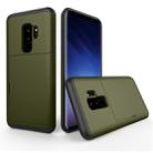 For Galaxy S9+ TPU + PC Dropproof Protective Back Cover Case with Card Slot(Army Green) - 1