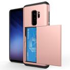 For Galaxy S9+ TPU + PC Dropproof Protective Back Cover Case with Card Slot(Gold) - 3
