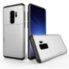 For Galaxy S9+ TPU + PC Dropproof Protective Back Cover Case with Card Slot(Silver) - 1
