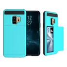 For Galaxy S9 Detachable Dropproof Protective Back Cover Case with Slider Card Slot (Azure) - 1