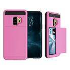 For Galaxy S9 Detachable Dropproof Protective Back Cover Case with Slider Card Slot (Pink) - 1