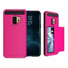 For Galaxy S9 Detachable Dropproof Protective Back Cover Case with Slider Card Slot (Magenta) - 1