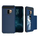 For Galaxy S9 Detachable Dropproof Protective Back Cover Case with Slider Card Slot(Navy Blue) - 1