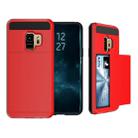 For Galaxy S9 Detachable Dropproof Protective Back Cover Case with Slider Card Slot (Red) - 1