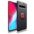 Lenuo Shockproof TPU Case for Galaxy S10 5G, with Invisible Holder (Black Red) - 1