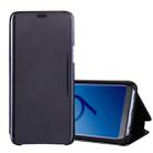 For Galaxy S9+ Electroplating Mirror Horizontal Flip Leather Case with Holder (Black) - 1