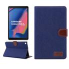 Denim Texture PC Horizontal Flip Leather Protective Case for Galaxy Tab A 8 (2019) P200 / P205  , with Holder & Card Slots & Wallet & Photo Frame(Dark Blue) - 1