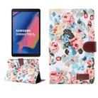 Flower Cloth Texture PC Horizontal Flip Leather Protective Case for Galaxy Tab A 8 (2019) P200 / P205  , with Holder & Card Slots & Wallet & Photo Frame(White) - 1