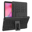 Tire Texture TPU+PC Shockproof Case for Galaxy Tab A 10.1 2019 T510 / T515 , with Holder (Black) - 1