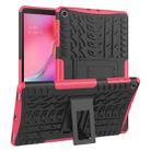 Tire Texture TPU+PC Shockproof Case for Galaxy Tab A 10.1 2019 T510 / T515 , with Holder (Pink) - 1