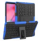 Tire Texture TPU+PC Shockproof Case for Galaxy Tab A 10.1 2019 T510 / T515 , with Holder (Blue) - 1