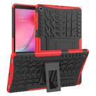 Tire Texture TPU+PC Shockproof Case for Galaxy Tab A 10.1 2019 T510 / T515 , with Holder (Red) - 1