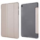 Silk Texture Horizontal Flip Leather Case with Three-Folding Holder for Galaxy Tab P200(Gold) - 1
