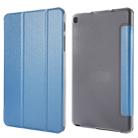Silk Texture Horizontal Flip Leather Case with Three-Folding Holder for Galaxy Tab P200(Blue) - 1