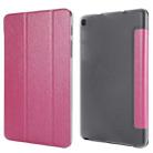 Silk Texture Horizontal Flip Leather Case with Three-Folding Holder for Galaxy Tab P200(Magenta) - 1