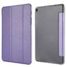 Silk Texture Horizontal Flip Leather Case with Three-Folding Holder for Galaxy Tab P200(Purple) - 1