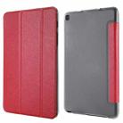 Silk Texture Horizontal Flip Leather Case with Three-Folding Holder for Galaxy Tab P200(Red) - 1