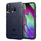 Shockproof Protector Cover Full Coverage Silicone Case for Galaxy A40s (Blue) - 1