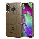 Shockproof Protector Cover Full Coverage Silicone Case for Galaxy A40s (Brown) - 1