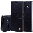 Business Style Oil Wax Texture Horizontal Flip Leather Case for Galaxy S10 Plus, with Holder & Card Slots & Wallet (Black) - 1