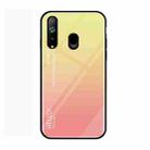 Gradient Color Glass Protective Case for Galaxy A8s (Yellow) - 1