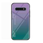 Gradient Color Glass Protective Case for Galaxy S10 (Purple) - 1