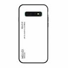 Gradient Color Glass Protective Case for Galaxy S10 Plus (White) - 1