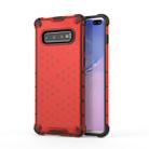 Honeycomb Shockproof PC + TPU Case for Galaxy S10+ (Red) - 1