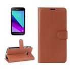 For Galaxy Xcover 4 / G390F Litchi Texture Horizontal Flip Leather Case with Card Slots & Wallet & Holder (Brown) - 1