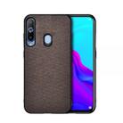 Shockproof Cloth Texture PC+ TPU Protective Case for Galaxy A20 (Coffee) - 1