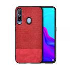 Shockproof Splicing PU + Cloth Protective Case for Galaxy A20(Red) - 1