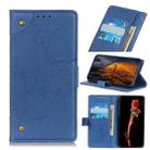 Copper Buckle Retro Crazy Horse Texture Horizontal Flip Leather Case for Galaxy A50, with Holder & Card Slots & Wallet (Blue) - 1