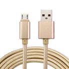 2m Woven Style Metal Head 84 Cores Micro USB to USB 2.0 Data / Charger Cable, For Samsung / Huawei / Xiaomi / Meizu / LG / HTC and Other Smartphones(Gold) - 1