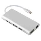 11 in 1 VGA + LAN Port + 4 x USB 3.0 + SD / TF Card + HDMI + Audio Port + USB-C / Type-C Female to USB-C / Type-C HUB Adapter (Silver) - 2