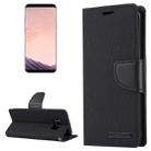 GOOSPERY CANVAS DIARY for Samsung  Galaxy S8+ / G9550 Canvas Texture Horizontal Flip Leather Case with Card Slots & Wallet & Holder(Black) - 1