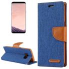 GOOSPERY CANVAS DIARY for Samsung  Galaxy S8+ / G9550 Canvas Texture Horizontal Flip Leather Case with Card Slots & Wallet & Holder(Dark Blue) - 1