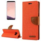 GOOSPERY CANVAS DIARY for Samsung  Galaxy S8+ / G9550 Canvas Texture Horizontal Flip Leather Case with Card Slots & Wallet & Holder(Orange) - 1