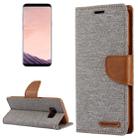 GOOSPERY CANVAS DIARY for Samsung  Galaxy S8+ / G9550 Canvas Texture Horizontal Flip Leather Case with Card Slots & Wallet & Holder(Grey) - 1