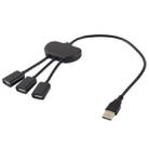 3 x USB 2.0 Female to USB 2.0 Male HUB Adapter (Black) - 1